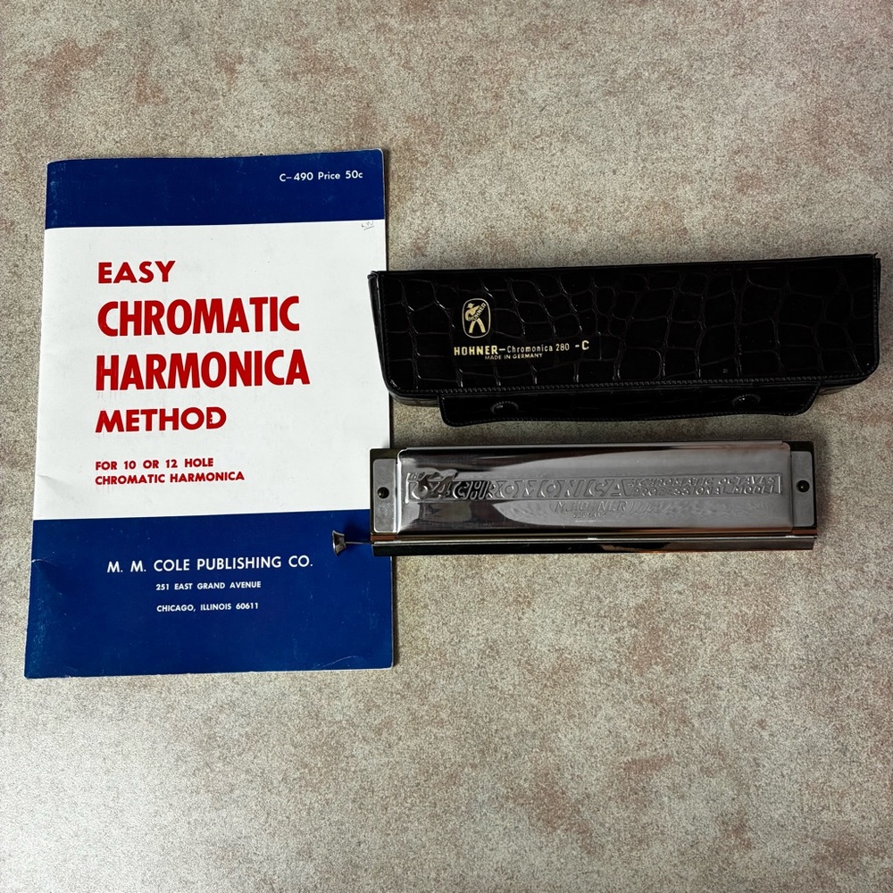 Vintage Hohner Chromonica 280 C 64 4 Octave 16 Hole Professional Harmonica